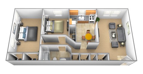 The Downing Floor Plan  at Arbuta Arms Apartments*, Baltimore, MD